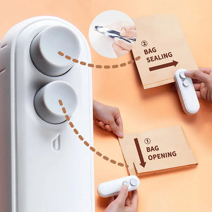 4-Pack 2-in-1 Portable Bag Sealers – USB Rechargeable & Easy to Use