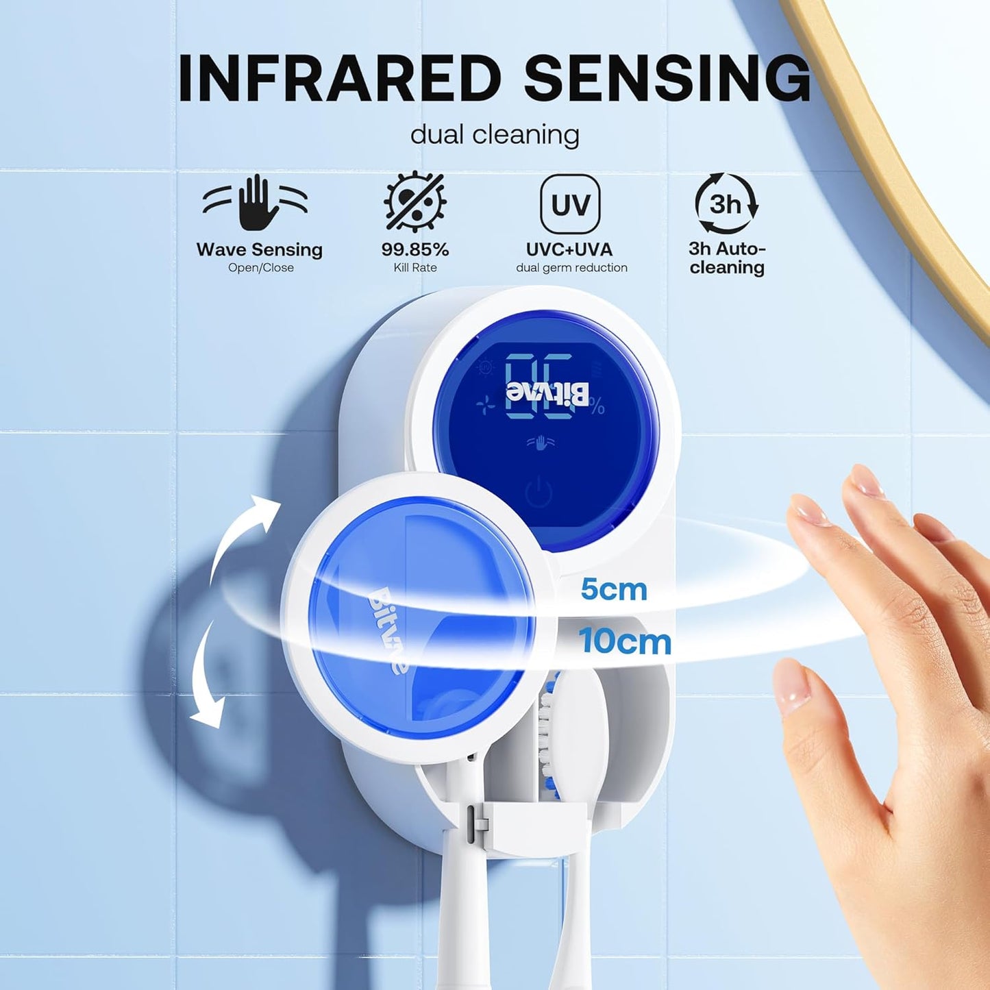 PureSonic UV-C Smart Toothbrush Sanitizer