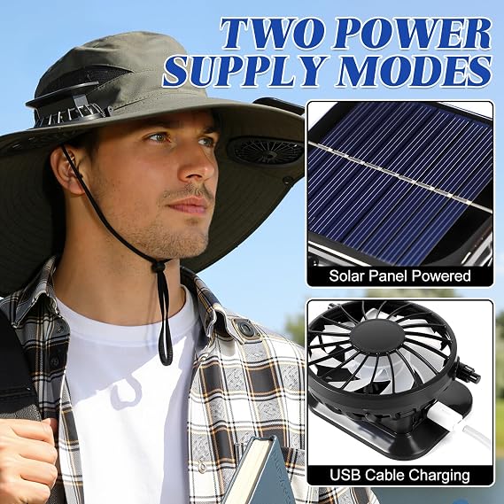 Solar Fan Hat - Dual Side Cooling Fans For Instant Outdoor Heat Relief