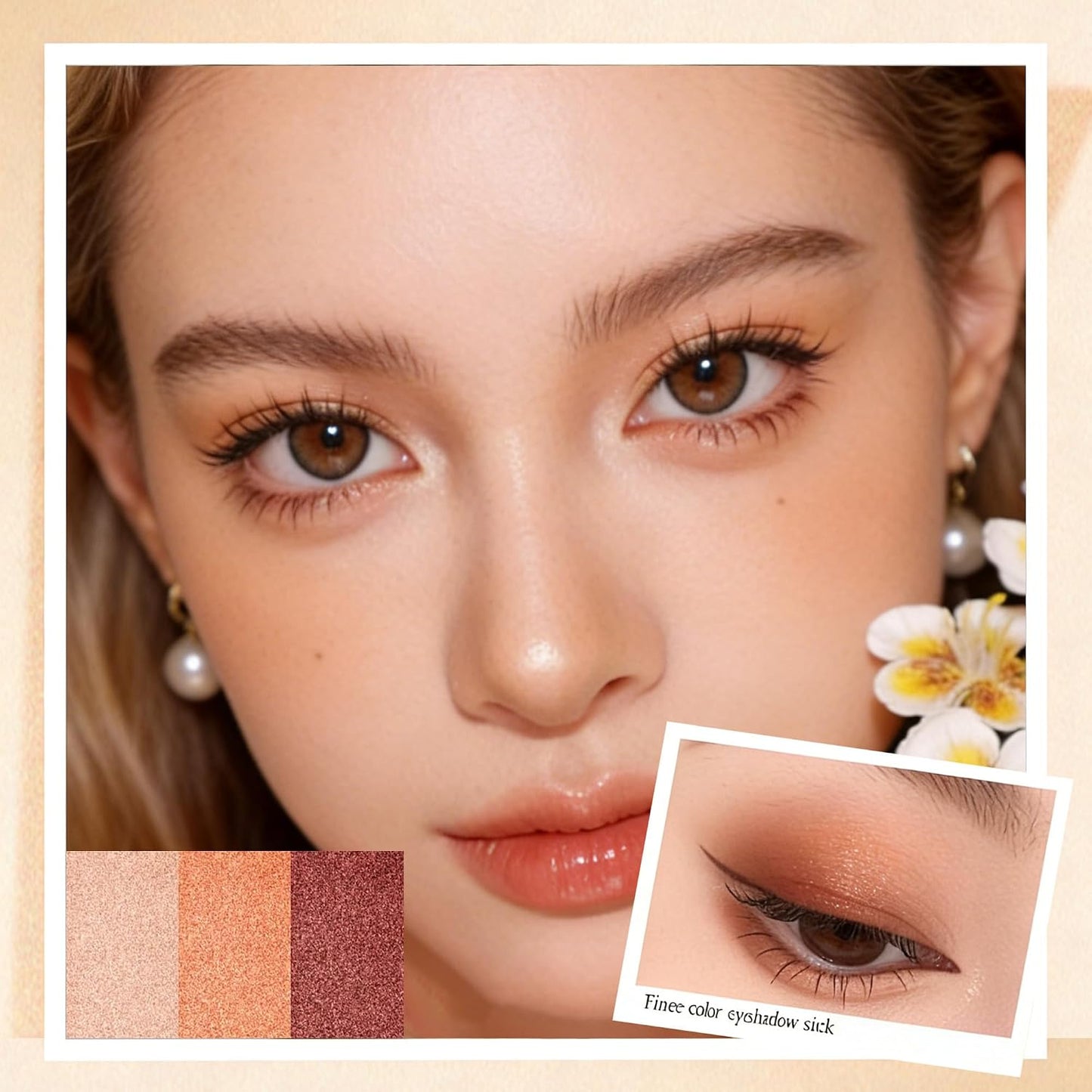 3-Color Eyeshadow Stick - One-Swipe Shimmer Glow For Effortless Eye Makeup