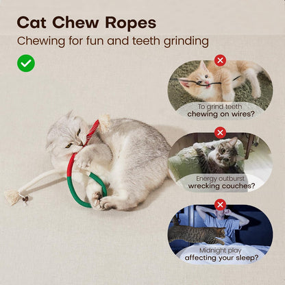 Cat Chew Rope Toy - Catnip Interactive Design For Happy Play & Healthy Chewing