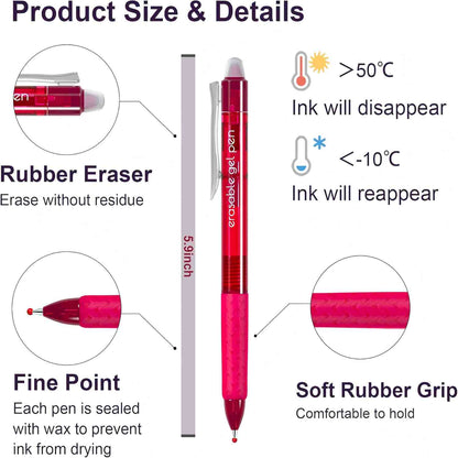 Erase Mistakes Instantly – 26 Color Gel Pens
