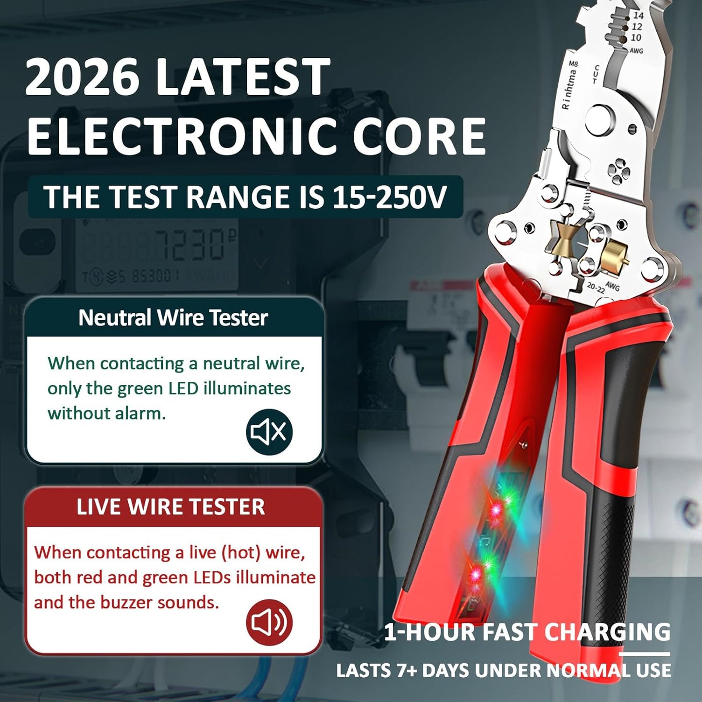 Wire Stripping Pliers – Multi-Function Cutting & Voltage Detection Tool For Safer Electrical Work