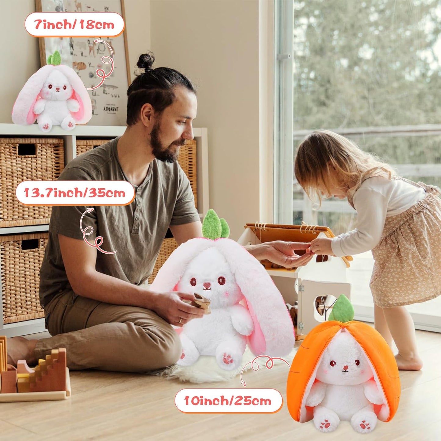 One Zip, Two Surprises — The World’s Most Adorable Transforming Bunny. 🍓🐰
