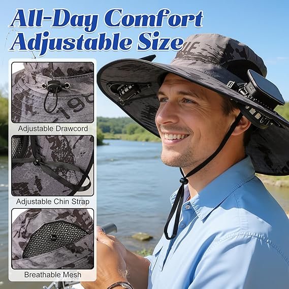 Solar Fan Hat - Dual Side Cooling Fans For Instant Outdoor Heat Relief