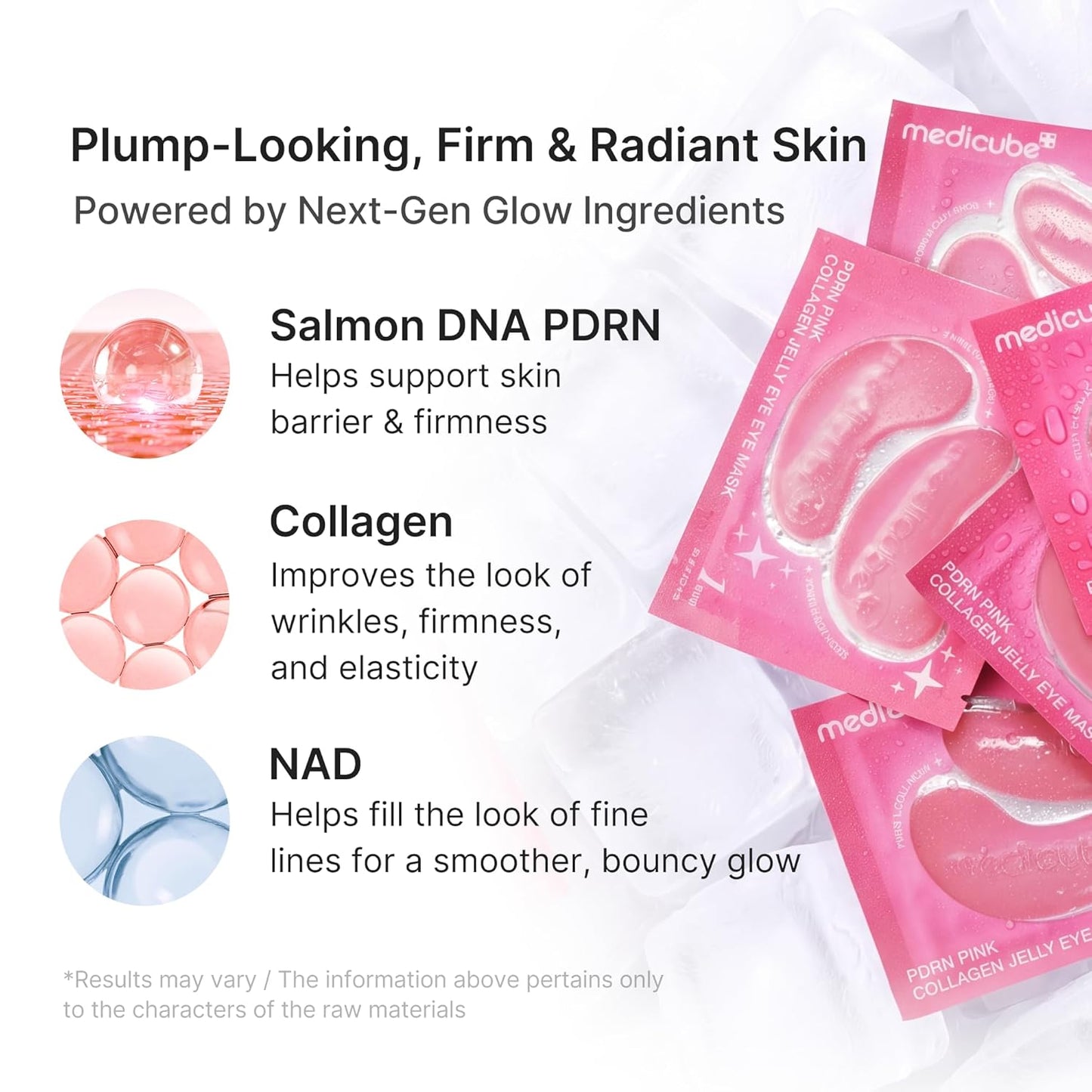 Hydrogel Eye Patches - Cooling PDRN + Collagen + NAD+ Formula For Visible Under-Eye Refresh