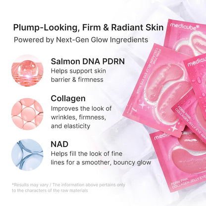 Hydrogel Eye Patches - Cooling PDRN + Collagen + NAD+ Formula For Visible Under-Eye Refresh