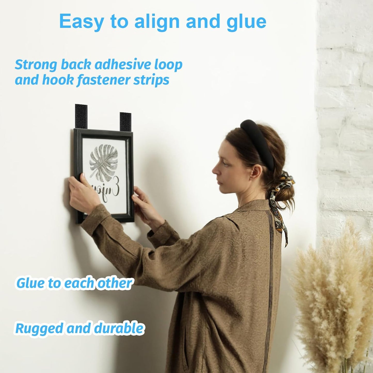 Heavy Duty Hook & Loop Strips - Strong Self-Adhesive Hold For Easy Organization