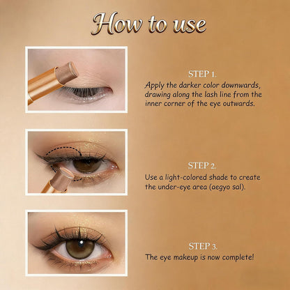 3-Color Eyeshadow Stick - One-Swipe Shimmer Glow For Effortless Eye Makeup