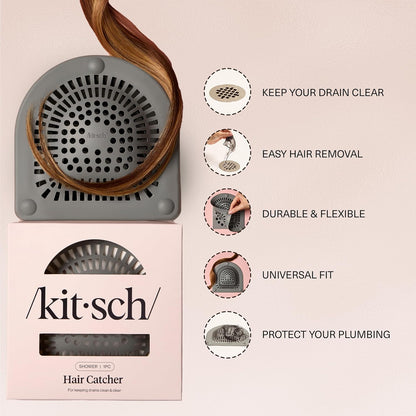 Shower Hair Catcher - Hair-Trapping Drain Cover For A Cleaner, Clog-Free Shower