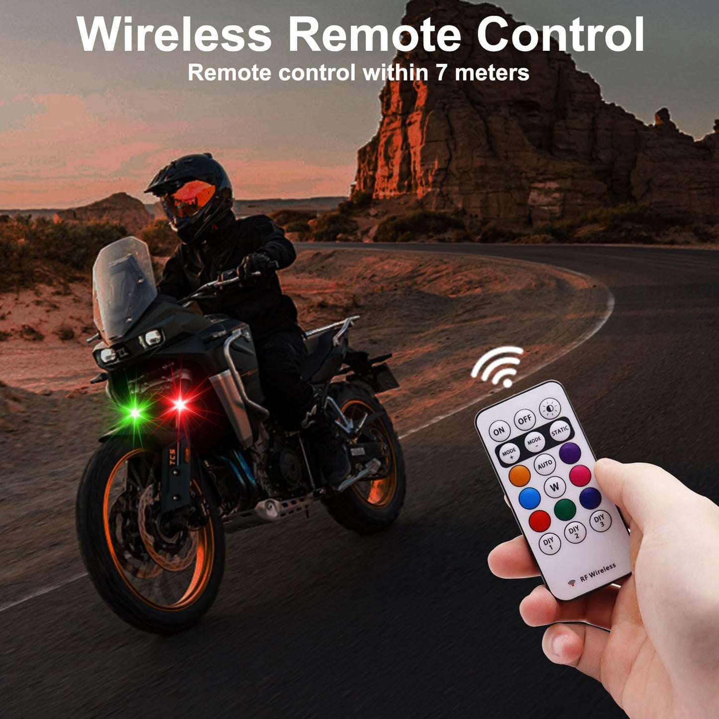 RGB LED Strobe Light Kit - Wireless Remote Multi-Mode Flashing For Night Riding Visibility & Safety Upgrade