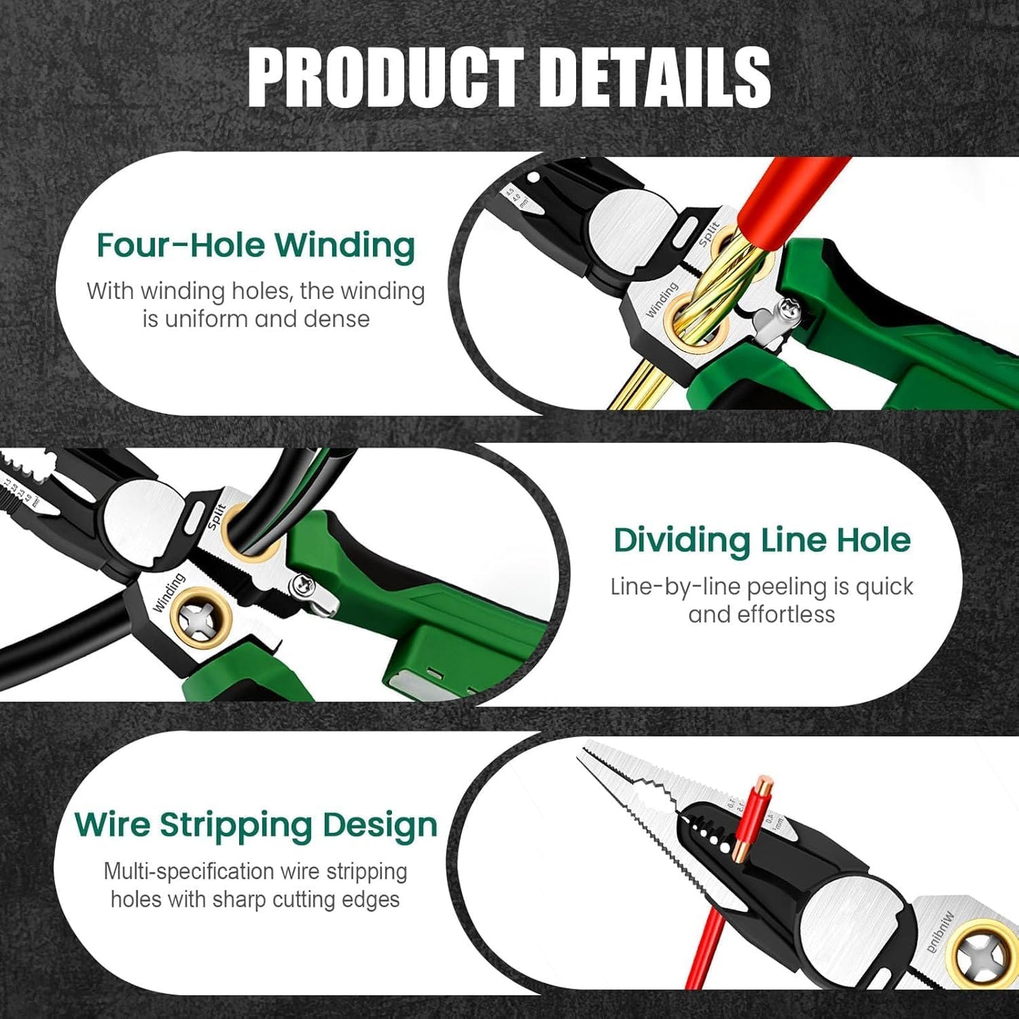 8-in-1 Premium Stainless Steel Wire Stripper with Built-In Tester