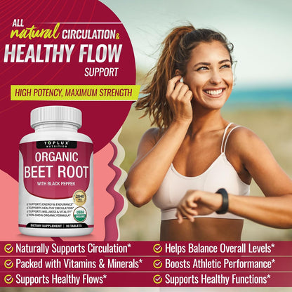 Beet Root Capsules - Nitric Oxide Support for Daily Energy, Circulation & Active Living