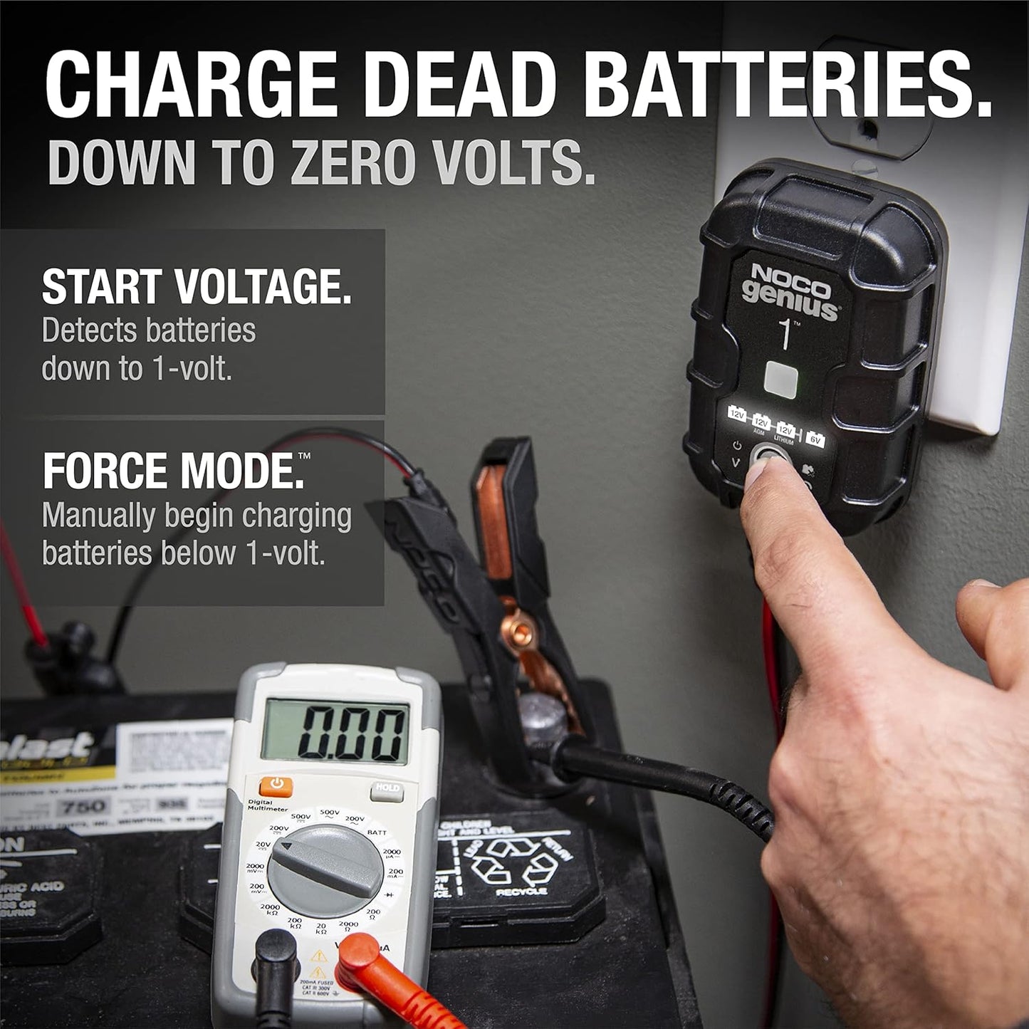 1A Smart Battery Charger & Maintainer (6V & 12V)