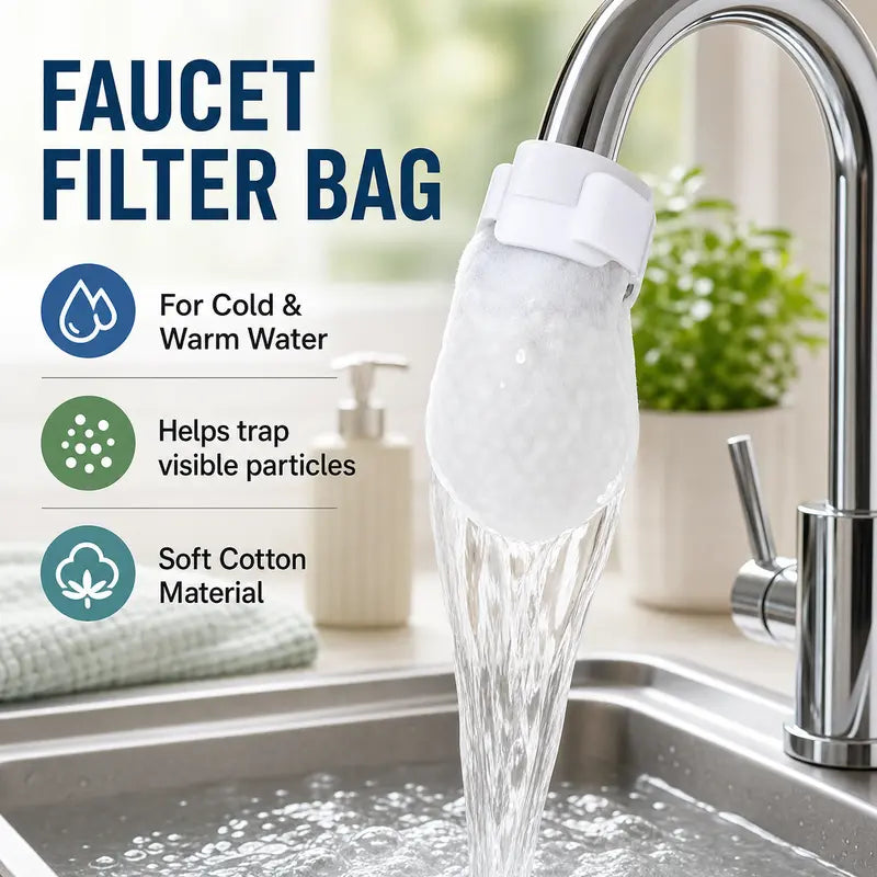 Faucet Filter Bags - High-Density Cotton Filter For A Cleaner Sink Area