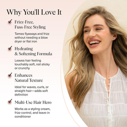 Air Dry Cream - Castor Oil Smoothing Formula For Frizz-Free Natural Hair