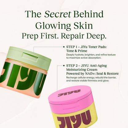 Korean Skincare Glow-Up Bundle - Toner Pads & NAD+ Anti-Aging Moisturizing Cream