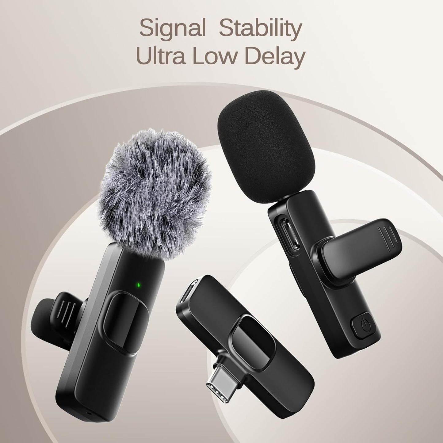 Wireless Lavalier Microphone - Dual Mic System For Clear Phone Video Recording