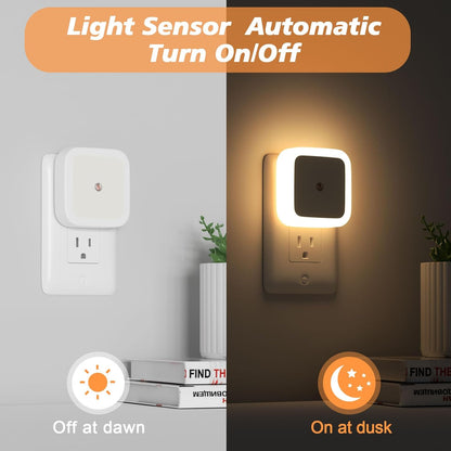 Plug-In Night Light 6-Pack - Auto Sensor Glow Frame For Safer Night Walks