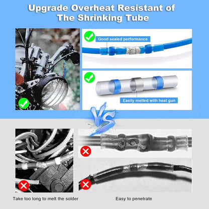 Solder Seal Wire Connectors - Self-Solder Heat Shrink Design For Fast Waterproof Wire Repairs
