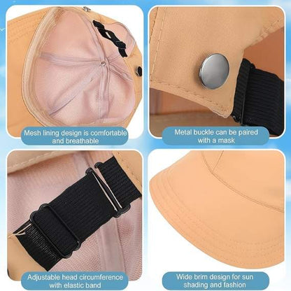 Wide Brim Ponytail Sun Hat - UPF 50+ Shade For No Hat Hair Comfort