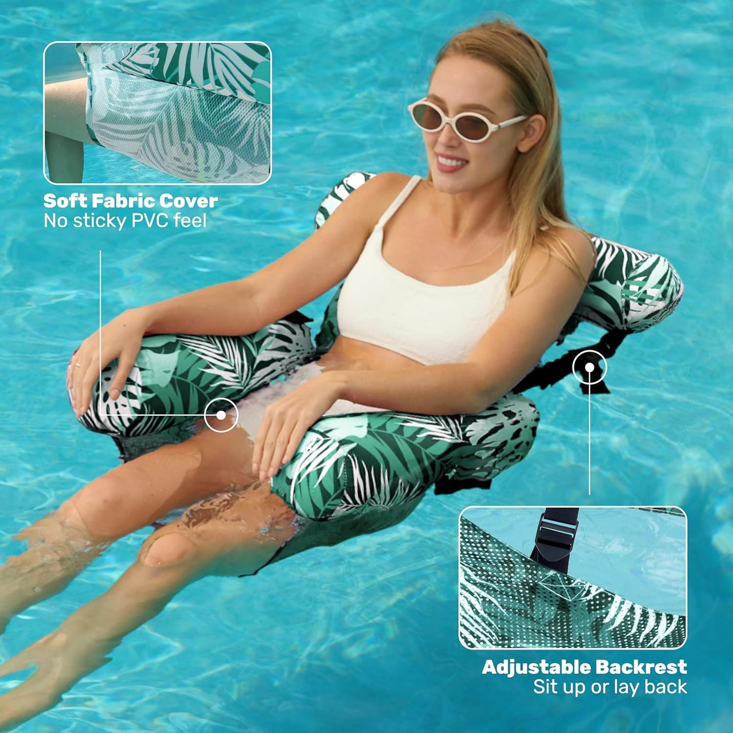 Inflatable Pool Float Chair - Lounge Comfort While You Float