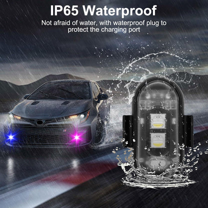 RGB LED Strobe Light Kit - Wireless Remote Multi-Mode Flashing For Night Riding Visibility & Safety Upgrade