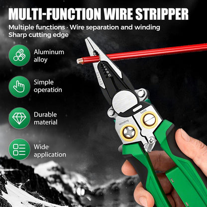 8-in-1 Premium Stainless Steel Wire Stripper with Built-In Tester