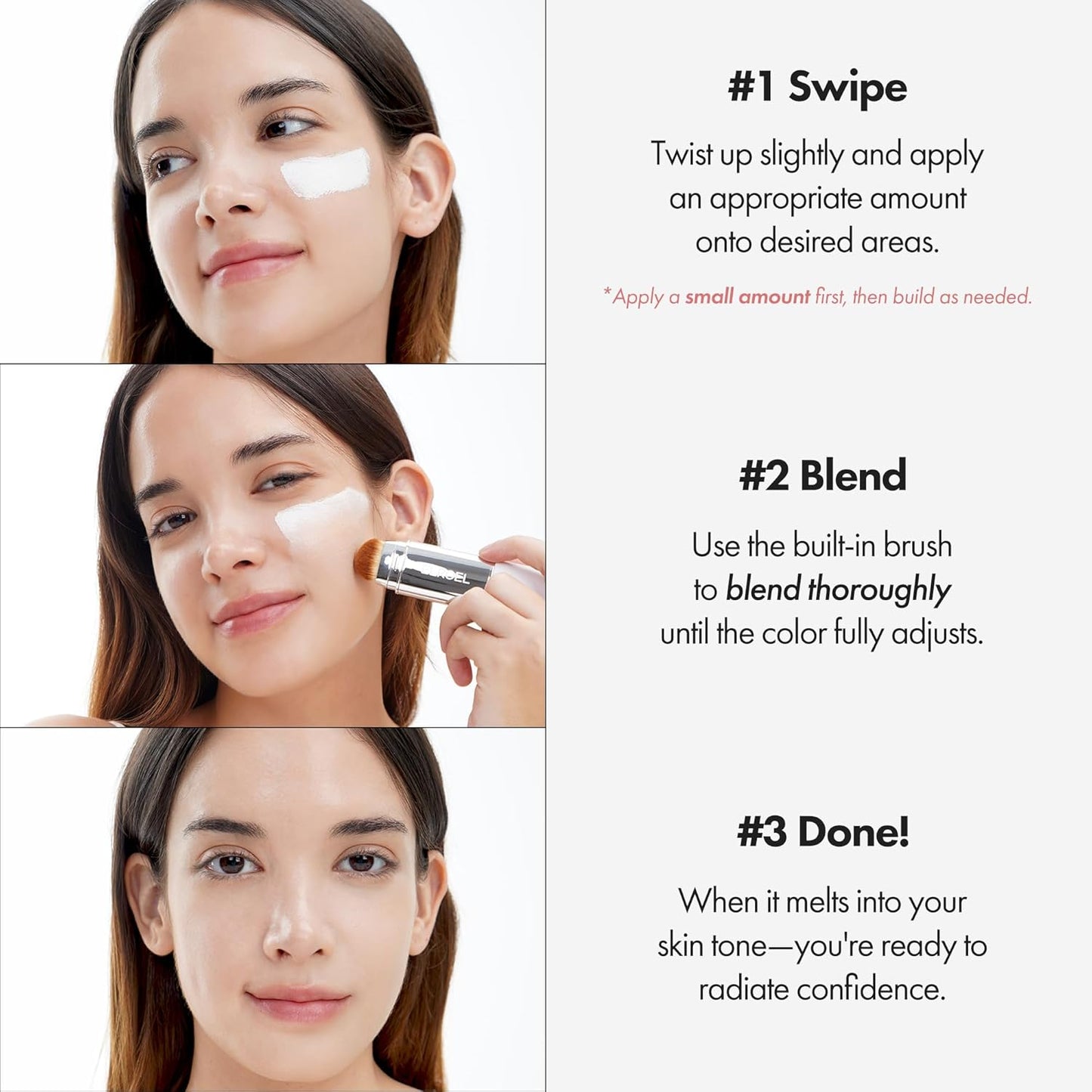 Foundation Stick - Dual-End Brush Design For Effortless Dewy Makeup