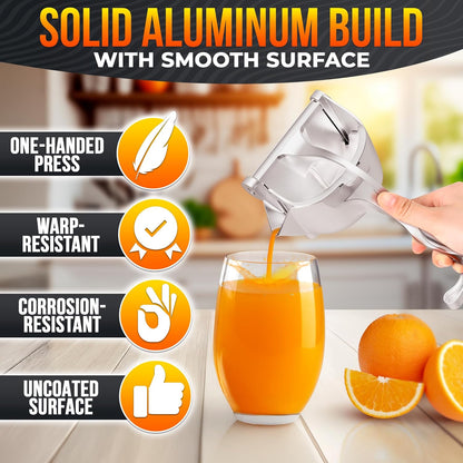 Lever-Press Citrus Juicer - High-Efficiency Squeeze Design For Fast Fresh Juice Extraction