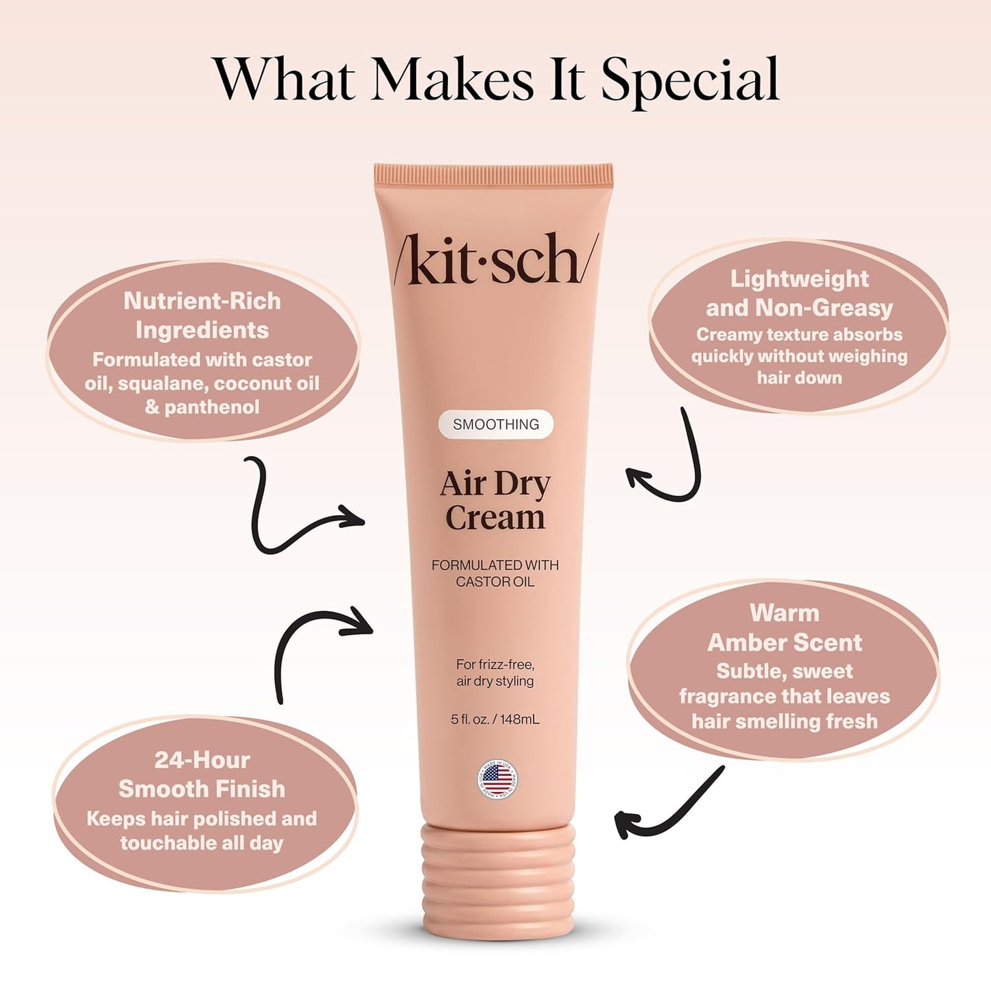 Air Dry Cream - Castor Oil Smoothing Formula For Frizz-Free Natural Hair