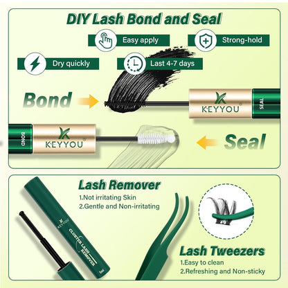 DIY Lash Extension Kit - Ultra-Thin Clusters For Salon-Style Volume