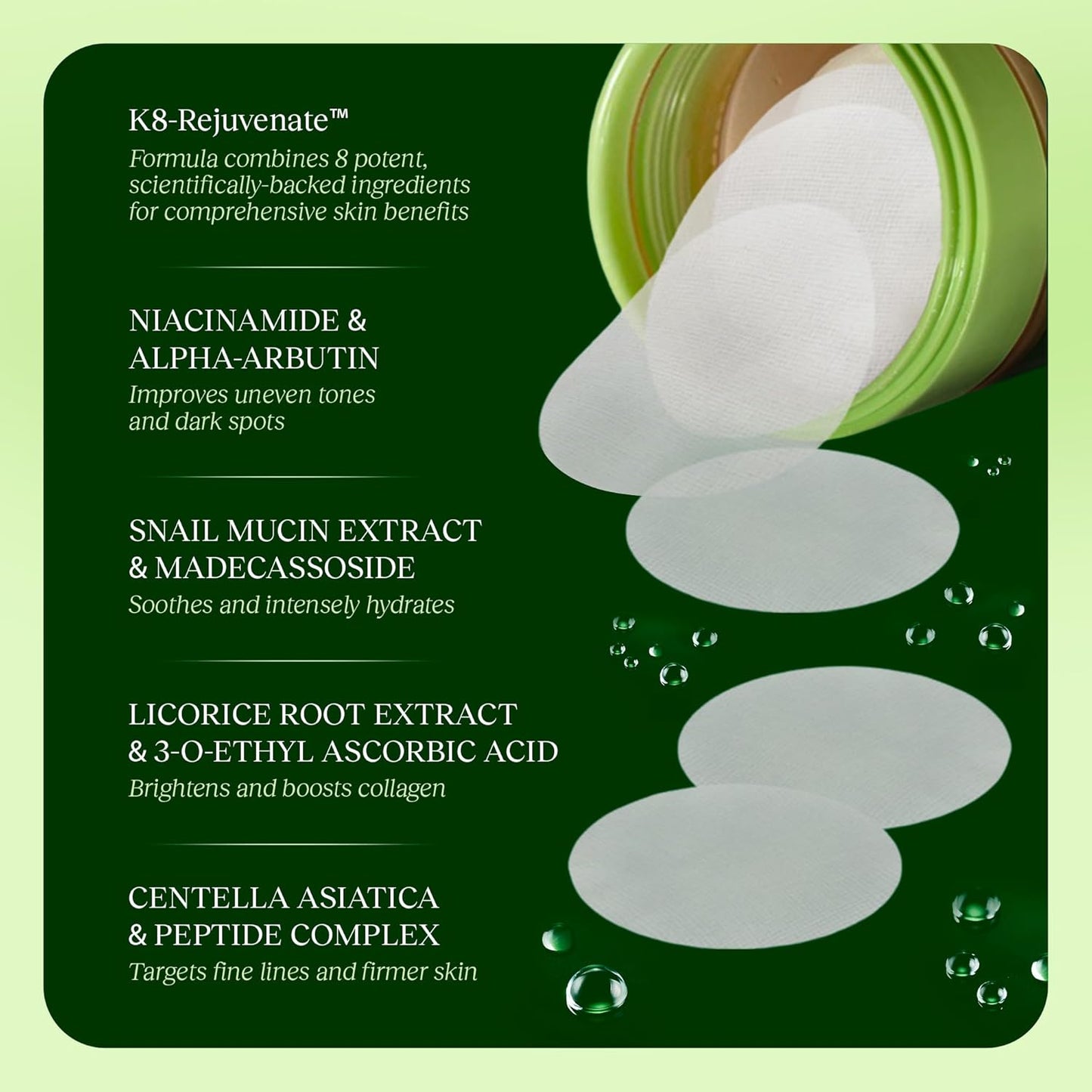 Hydrating Toner Pads - Snail Mucin + Niacinamide For Smoother, Clearer-Looking Skin