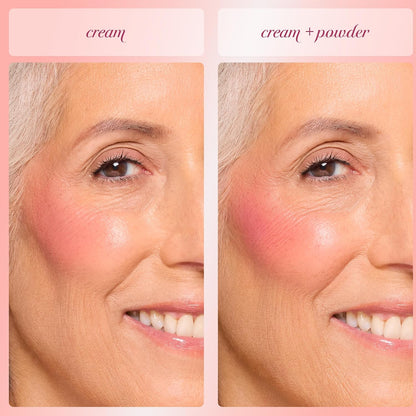 Blush & Glow Duo With Brush - Cream Color + Glow Powder For A Fresh Radiant Flush