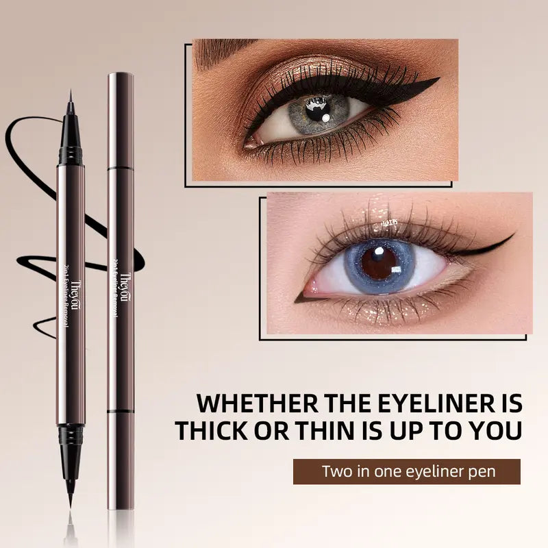 Dual Tip Liquid Eyeliner - 2-in-1 Precision Design For Effortless Eye Looks