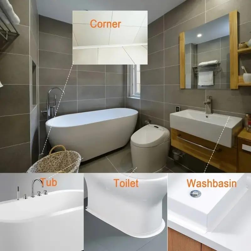 Waterproof Caulk Tape - Peel & Stick Seal For Clean Bathroom Edges