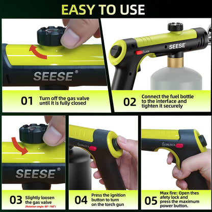 High-Intensity Utility Torch with One-Touch Max Flame & Safety Lock