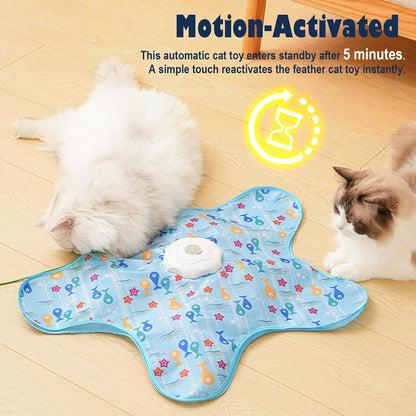 Interactive Cat Toy - Motion-Activated Hide & Seek Feather System For Indoor Cat Stimulation