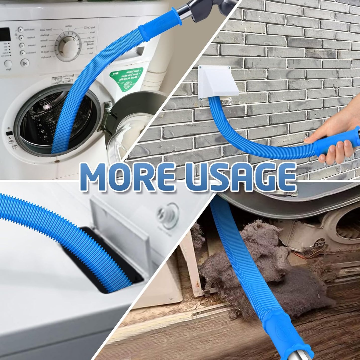 Dryer Vent Cleaner Kit - Vacuum Powered Deep Lint Removal For Better Dryer Performance