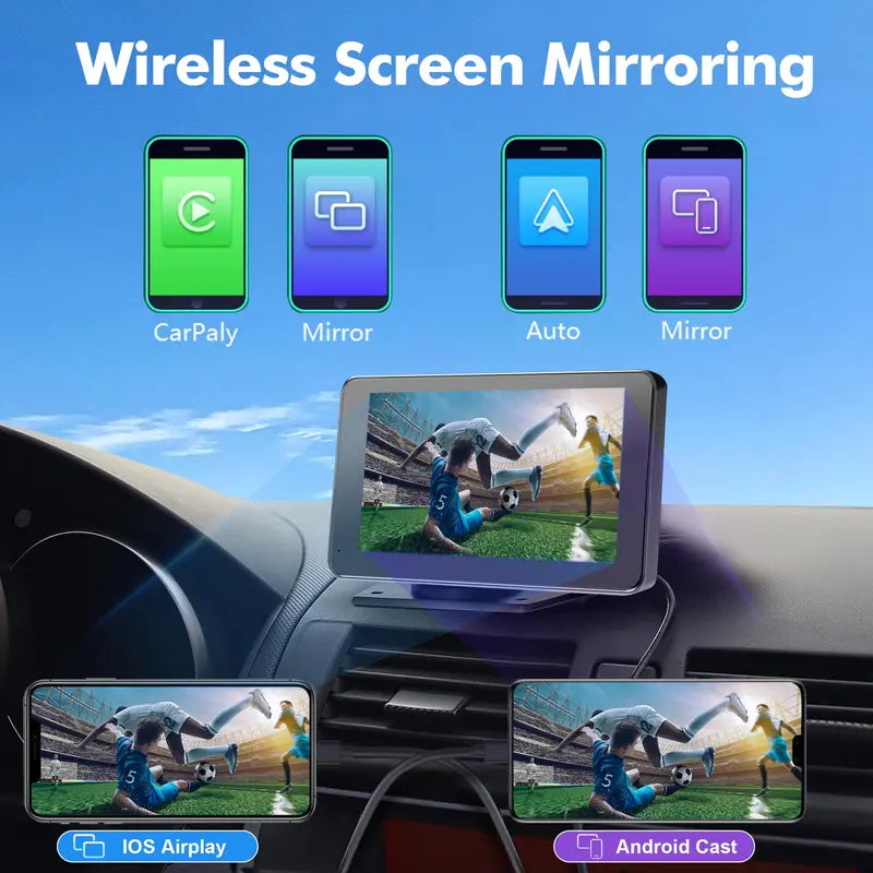 Wireless CarPlay & Android Auto Screen with HD Backup Camera