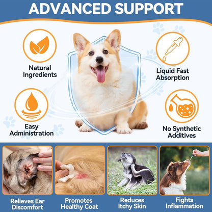 Dog Ear & Skin Relief Drops - Fast-Absorbing Comfort Support For Itchy Ears, Skin Irritation & Daily Hygiene Care