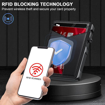 Ditch the Bulk: Minimalist Pop-Up Wallet with Built-In Money Clip & Full RFID Protection