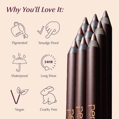 Sharpenable Eyeliner Pencil - 24HR Waterproof Blendable Formula For Defined Eyes