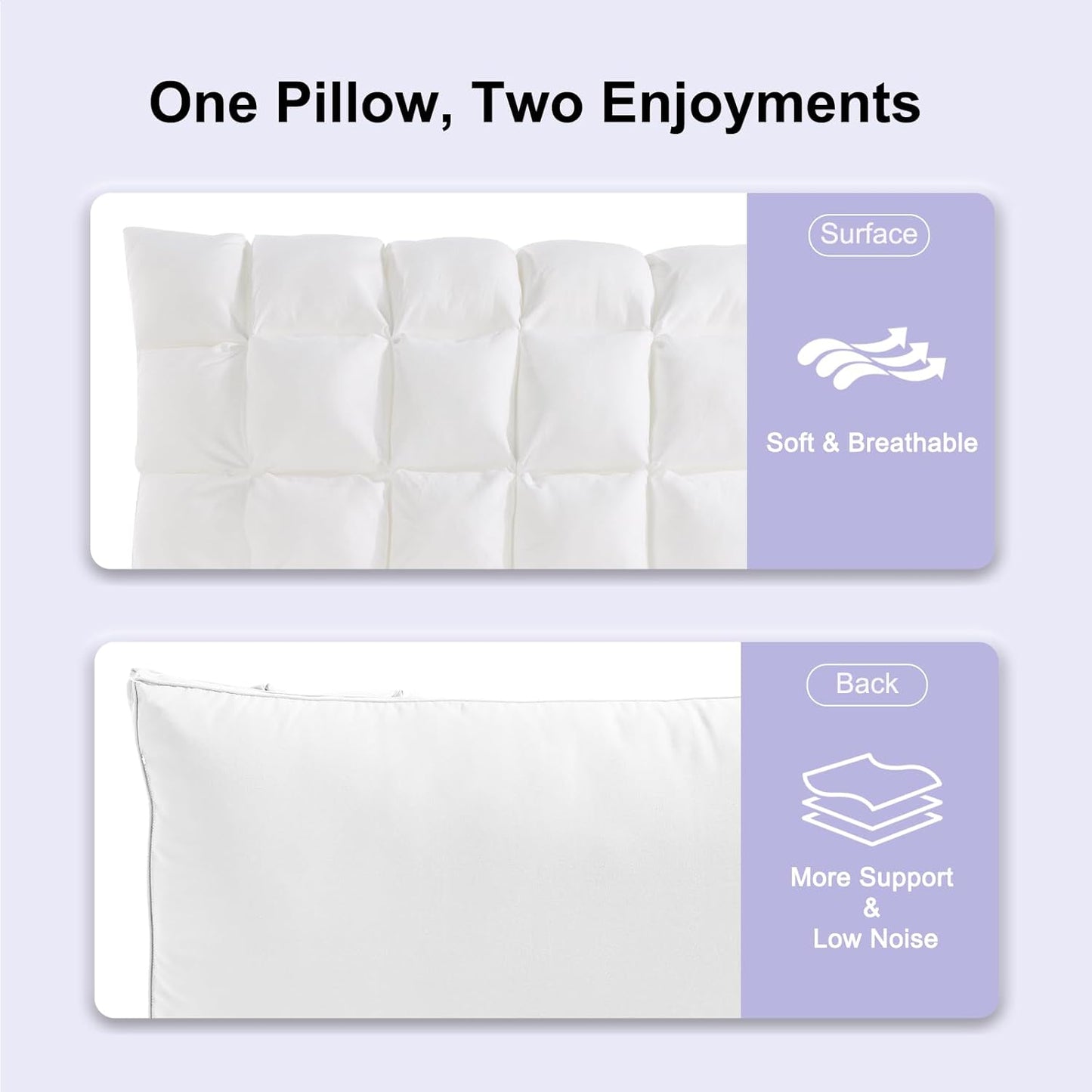 Quilted Puff Pillow – Soft Grid Design For Cloud-Like Sleep Comfort & Full Night Support