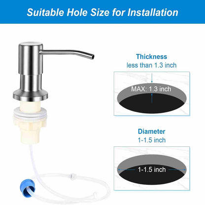 Sink Soap Dispenser - 39" Hidden Tube For A Cleaner Kitchen