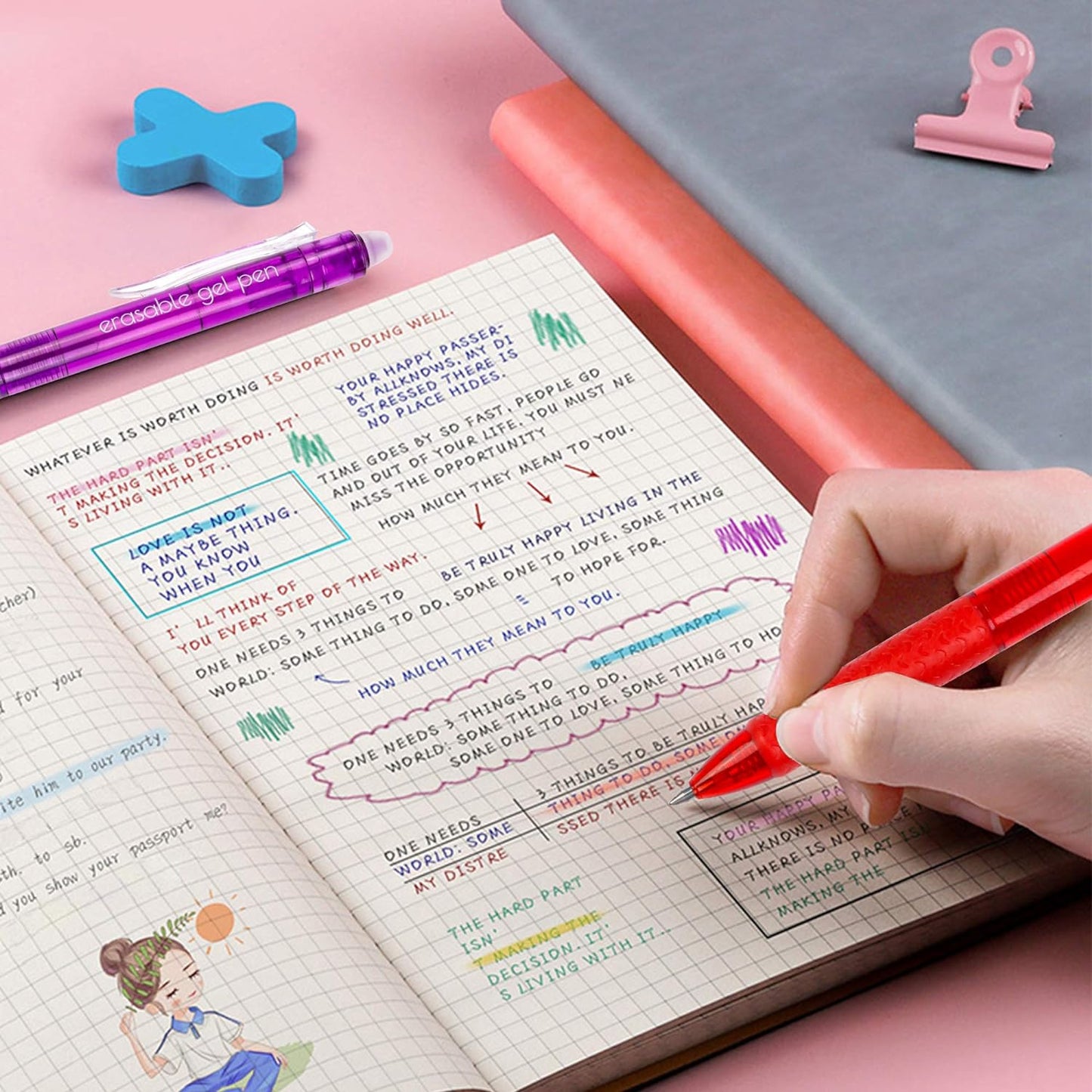 Erase Mistakes Instantly – 26 Color Gel Pens