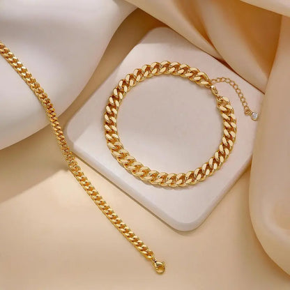 Chunky Chain Anklet - Layered Waterproof Design For Effortless Summer Style