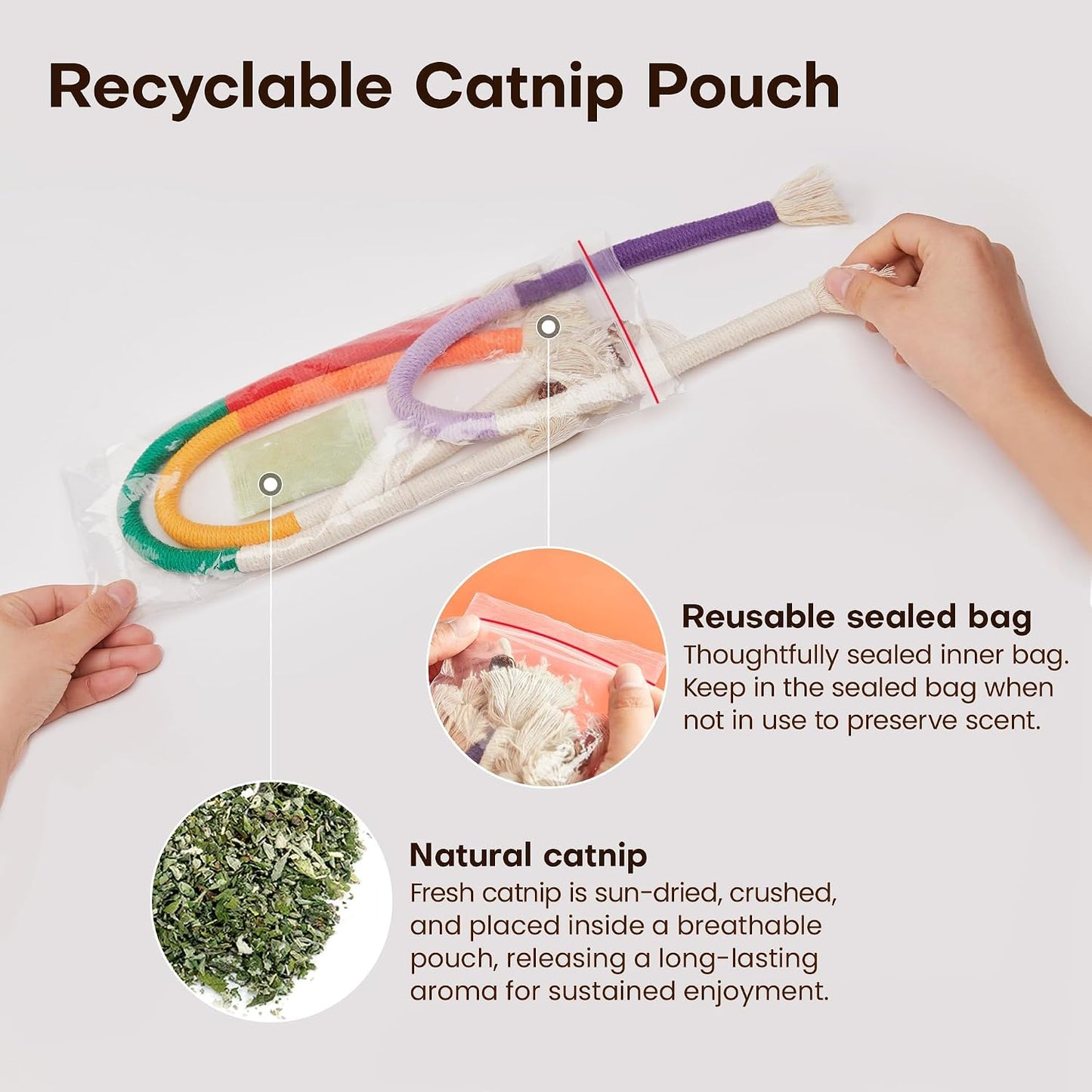 Cat Chew Rope Toy - Catnip Interactive Design For Happy Play & Healthy Chewing