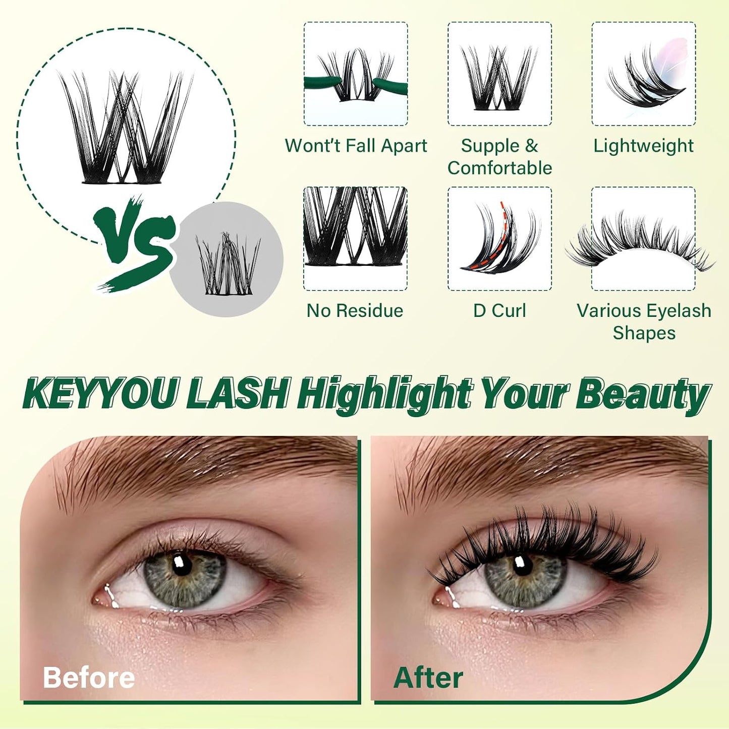 DIY Lash Extension Kit - Ultra-Thin Clusters For Salon-Style Volume