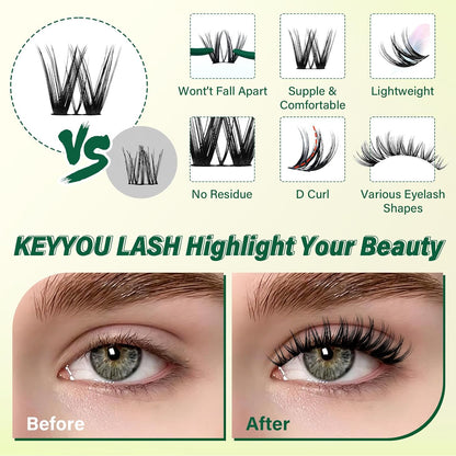 DIY Lash Extension Kit - Ultra-Thin Clusters For Salon-Style Volume